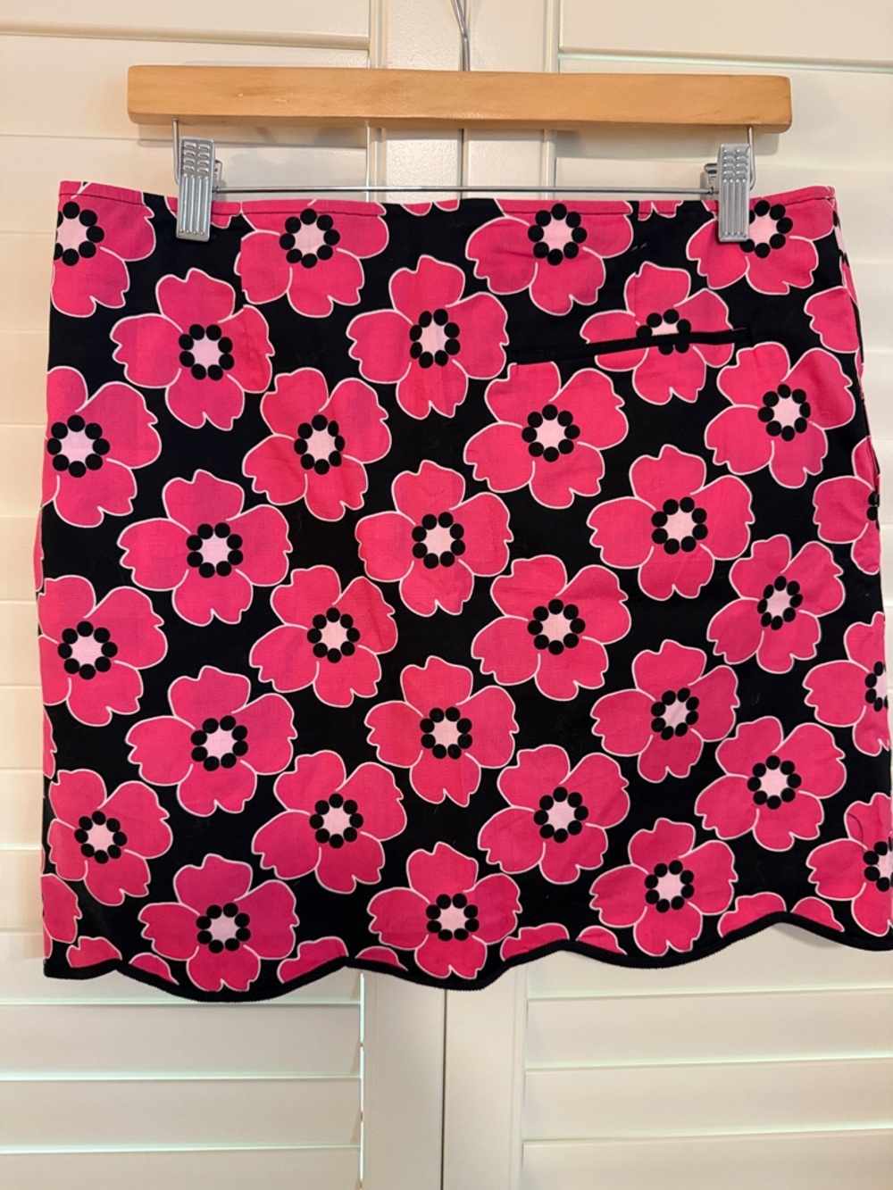 Golftini Black Mini Skirt with Bright Pink Floral Print - Picture 3 of 9